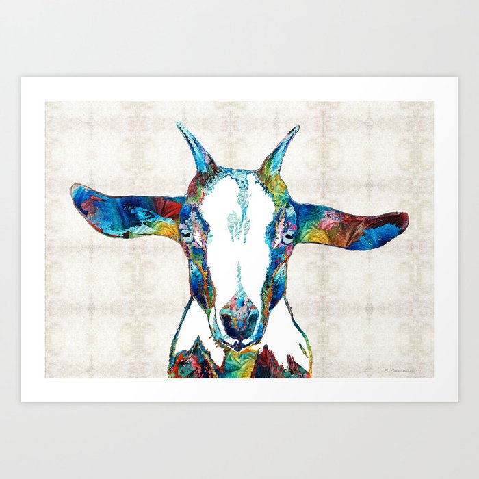 Colorful Goat Art - Colorful Ranch Farm Life - Sharon Cummings Art Print