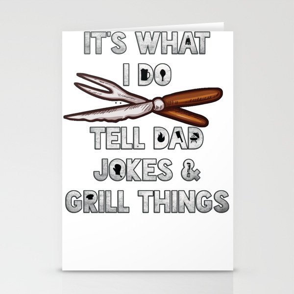 It's what I do Tell Dad Jokes and Grill Things Gift for Dad BBQ Graphic Stationery Cards