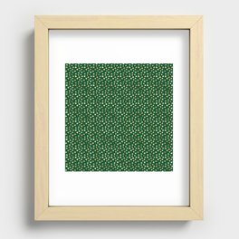 Emerald Green Gold Spots Pattern Recessed Framed Print