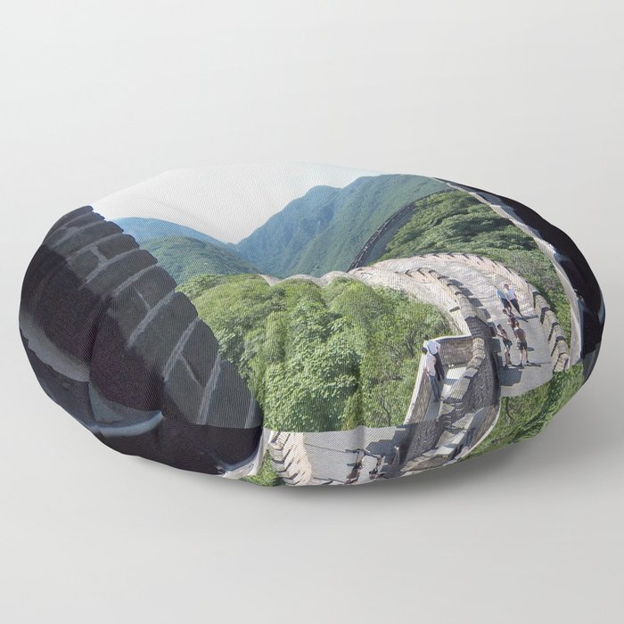 China Photography - Great Wall Of China Seen From Inside A Tower Floor Pillow