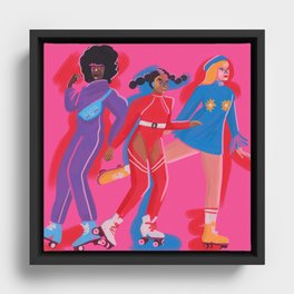 Roller Skaters 3 Framed Canvas