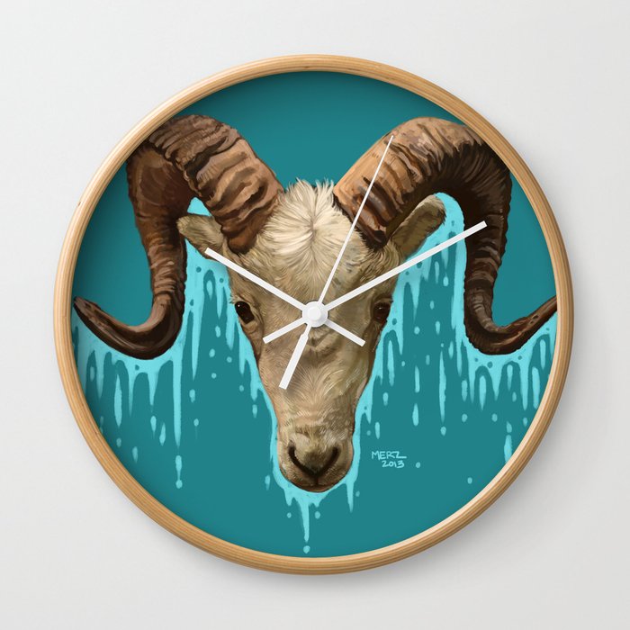 Ram's Head Wall Clock