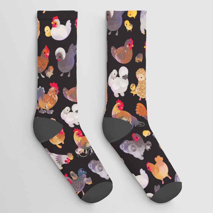 Chicken and Chick - dark Socks