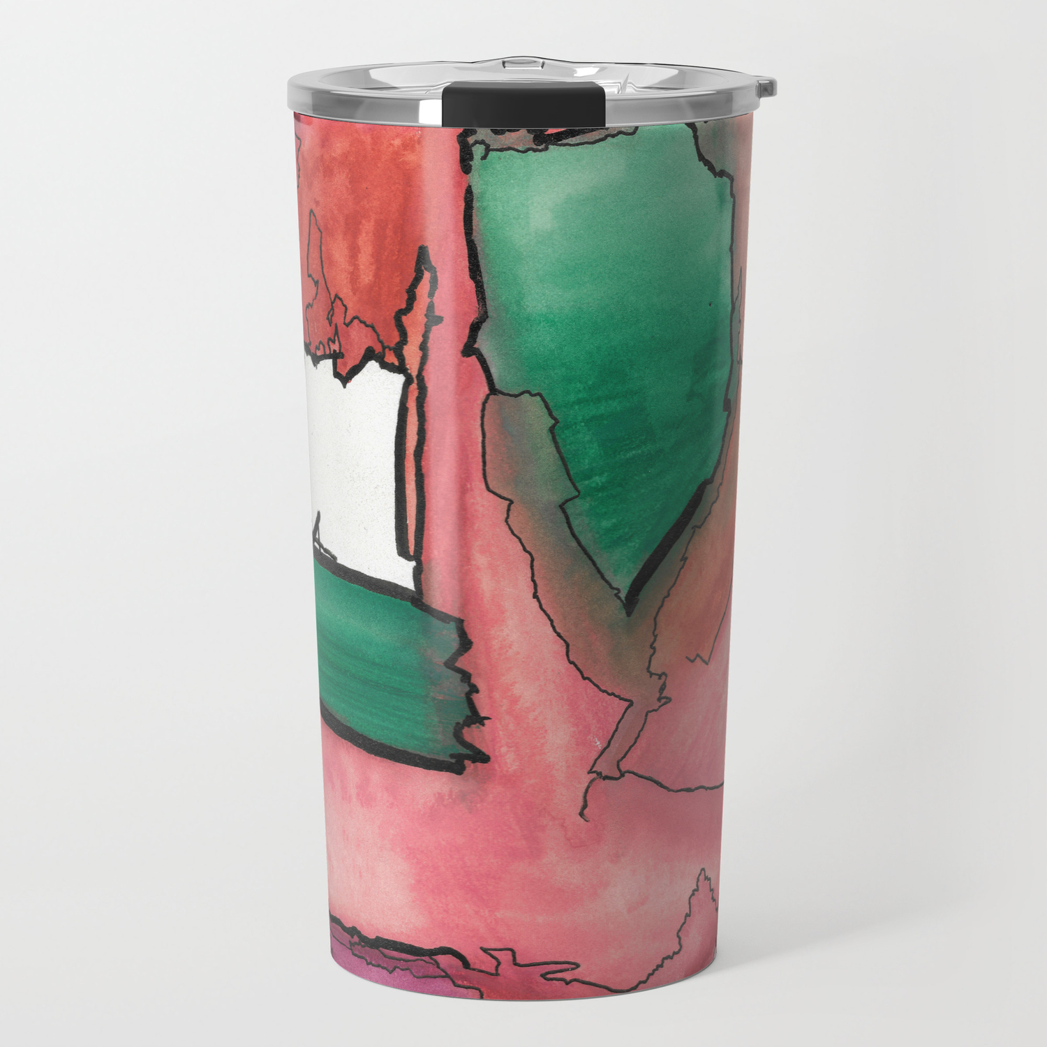 My Own Hot Air Balloon Abstract Watercolor Painting Travel Mug By