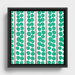 modern abstract green dots pattern Framed Canvas