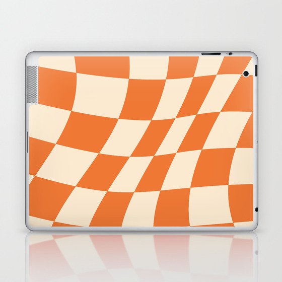 groovy tangerine plaid Laptop & iPad Skin