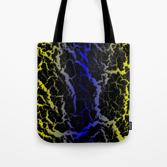 Cracked Space Lava - Yellow/Blue Tote Bag