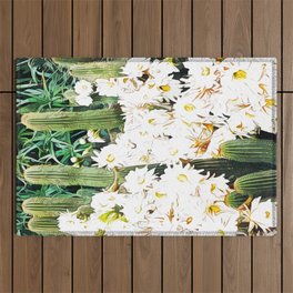 Cactus & Bloom #painting #nature Outdoor Rug