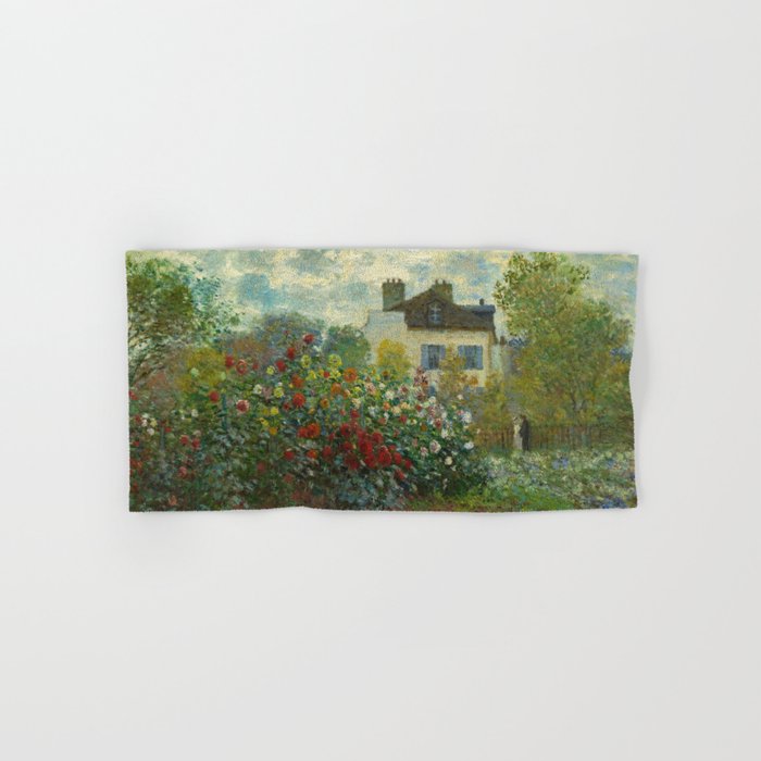 The Artist's Garden in Argenteuil (A Corner of the Garden with Dahlias) by Claude Monet (1873) Hand & Bath Towel