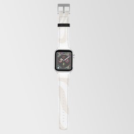 Liquid Swirl Abstract Pattern in Pale Beige and White Apple Watch Band