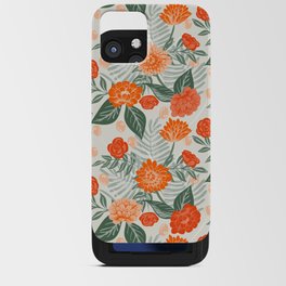 Floral wandering - retro flower bouquet - off-white and orange iPhone Card Case