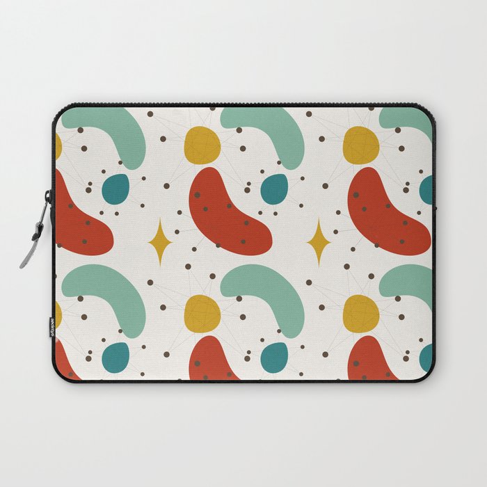 Mid Century Modern Abstract Shapes Pattern 15 Laptop Sleeve