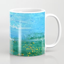 Meadow Pond Painting by Colleen Ranney Coffee Mug | Brightsky, Colleenranneyart, Painting, Meditationart, Art, Relaxingpainting, Tranquilpainting, Meadowpainting, Pondpainting 