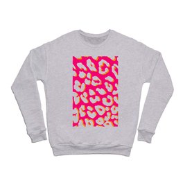 White Leopard Print Pink Orange Crewneck Sweatshirt