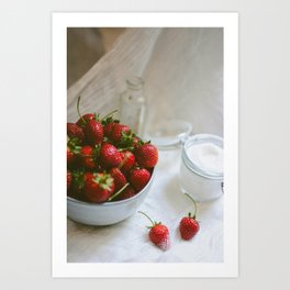 Late Summer Harvest  Art Print | Counry, Countrystyle, Strawberries, Curated, Summer, Countryliving, Fruit, Photo, Stilllife, Lifestyle 