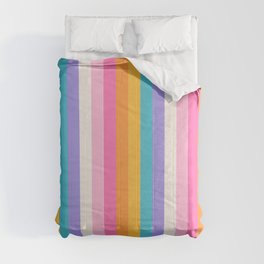 Neon Rainbow Stripes Comforter