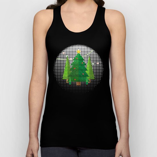 Geometric Christmas Trees Unisex Tank Top