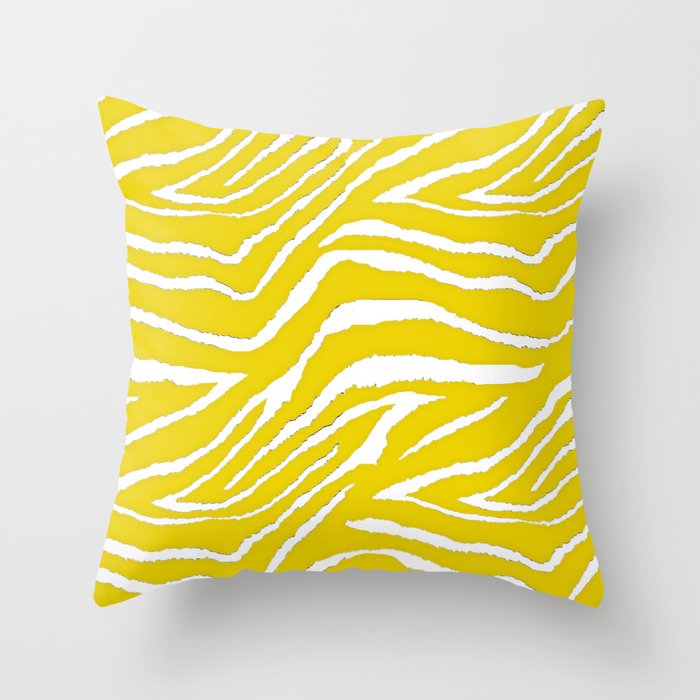 Zebra Golden Yellow Throw Pillow