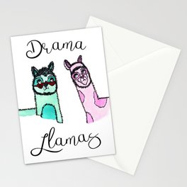 Illustration: Drama Llamas, drama, llama art Stationery Card