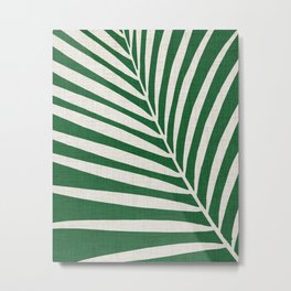 Minimalist Palm Leaf Metal Print | Graphicdesign, Plant, Coastal, Jungle, Emerald, Tropical, Pattern, Nature, Botanical, Simple 