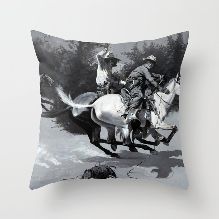 A Peccary Hunt in Northern Mexico, 1888 by Frederic Remington Throw Pillow