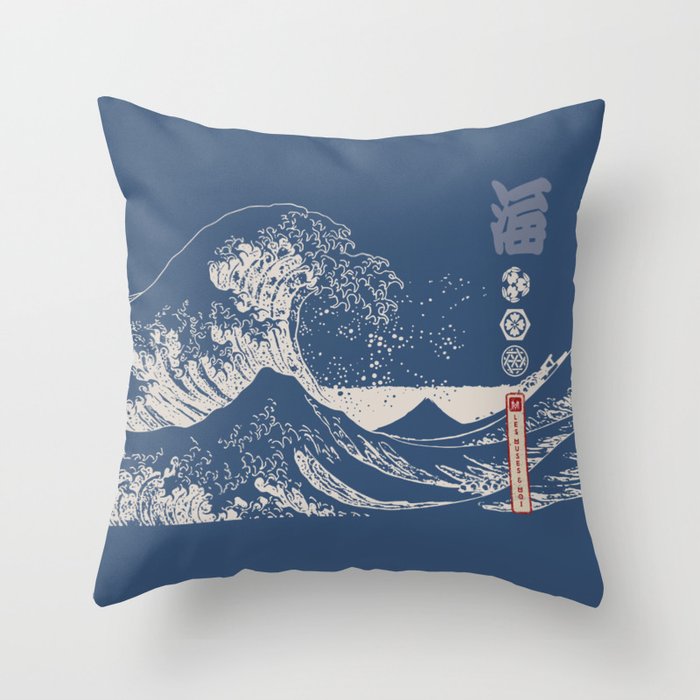 Hokusai - Big Wave of Kinagawa Throw Pillow