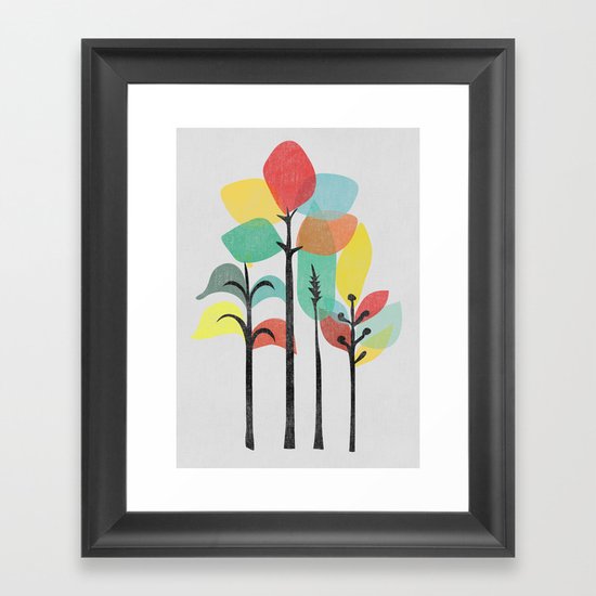 Tropical Groove (gray) Framed Art Print