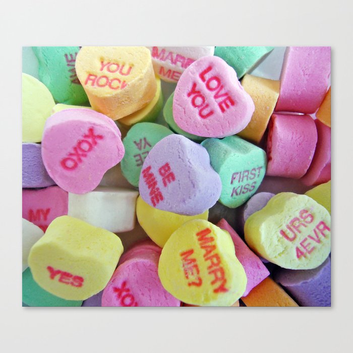 Candy Hearts Canvas Print