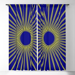 sun with navy background Blackout Curtain