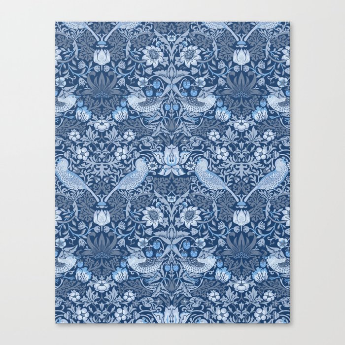 Strawberry Thief - Blue Adaption after William Morris Canvas Print