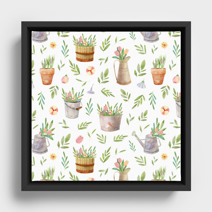 Grow a garden Framed Canvas