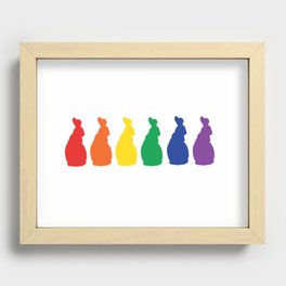 Rainbow Pride Bunnies Recessed Framed Print