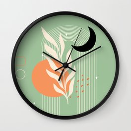 Sage Mid Centuy Abstract Wall Clock