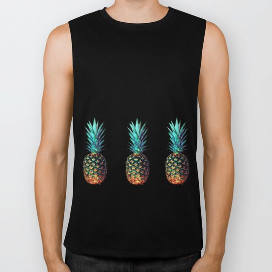 tri soldier pineapples Biker Tank