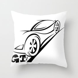A minimalist caricature of a GT car  Throw Pillow