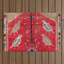 Persian Floral Rug With Several Birds Probably Quail Outdoor Rug