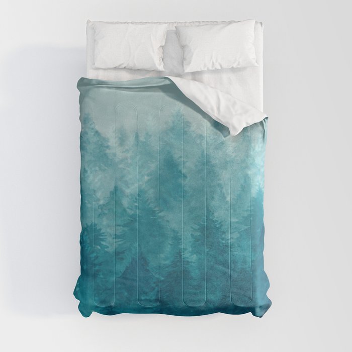 Misty Pine Forest 2 Comforter