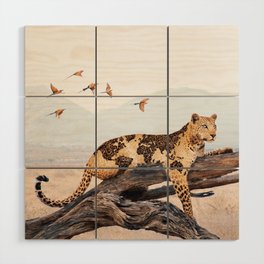 World Map Leopard Wood Wall Art