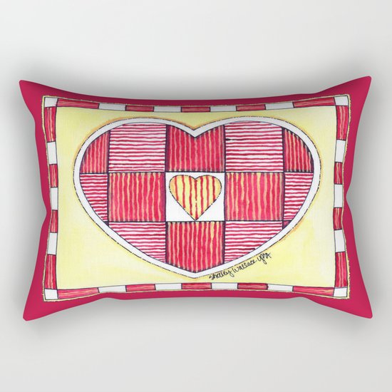 Pinstripe Heart Rectangular Pillow
