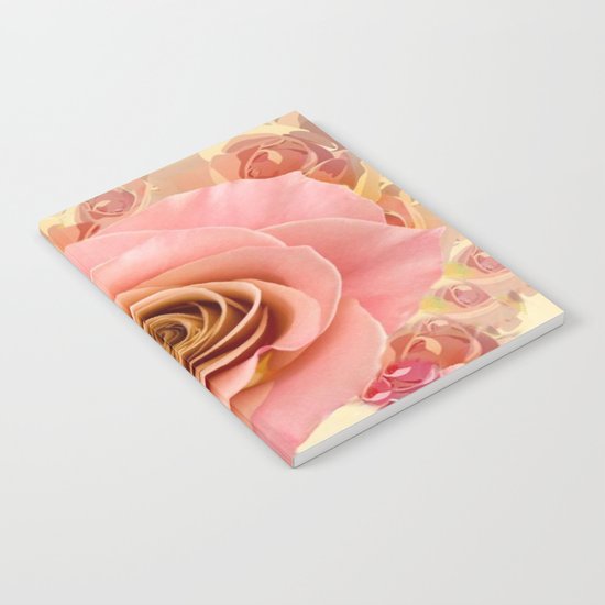 Peach Rose Garden Notebook