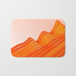 3d wavy band surface art Bath Mat | Tintsandshades, Peach, Roof, Slope, Wood, Curated, Graphicdesign, Landscape, Electricblue, Orange 