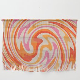 70s Retro Swirl Color Abstract Wall Hanging