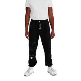 Abstract Snake Bird Minimal Style Line in Black and White and Color Sweatpants