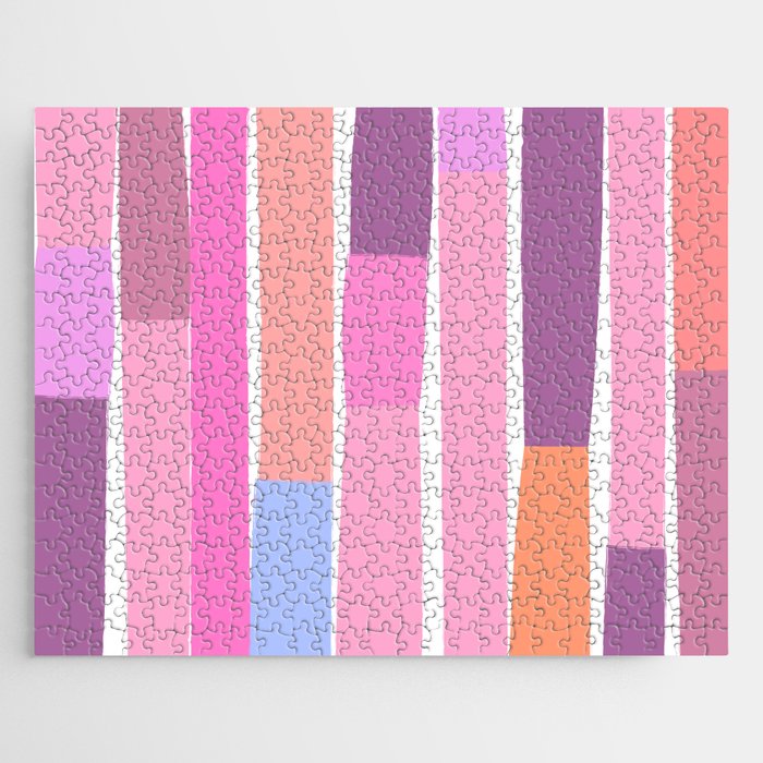 Limeao - Colorful Abstract Decorative Summer Design Pattern in Pink Jigsaw Puzzle