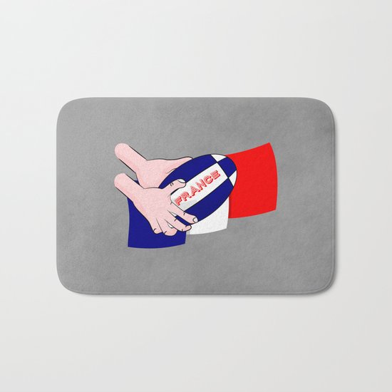 France Rugby Ball Flag Bath Mat