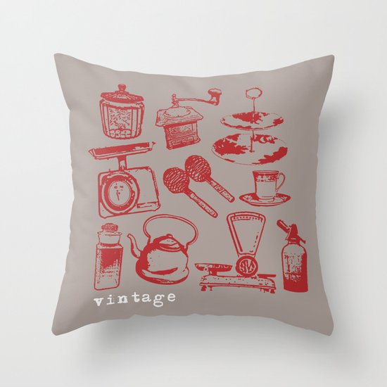 kitchen vintage Throw Pillow