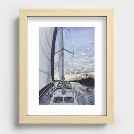 Sailboat on the Inlet in South Carolina Recessed Framed Print
