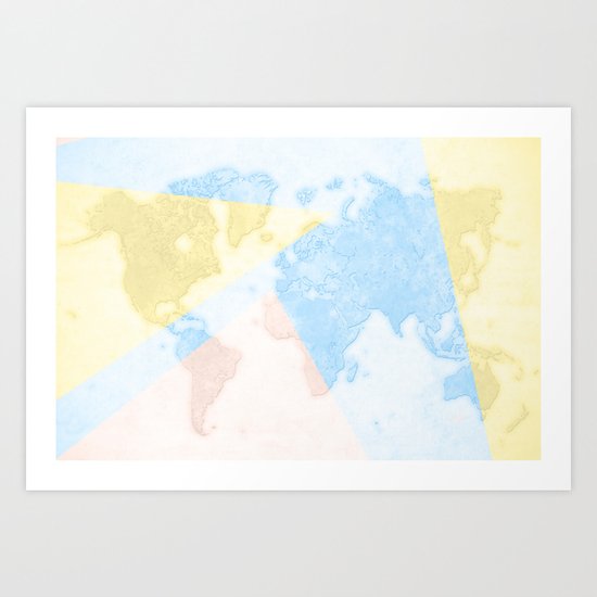 World Map Light Art Print
