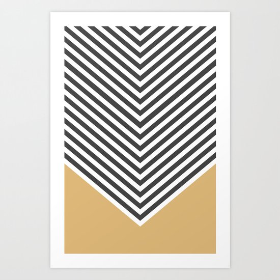 Gold Chevron Art Print
