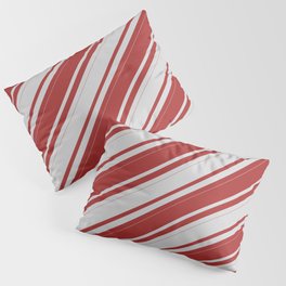 [ Thumbnail: Light Gray & Brown Colored Lines/Stripes Pattern Pillow Sham ]